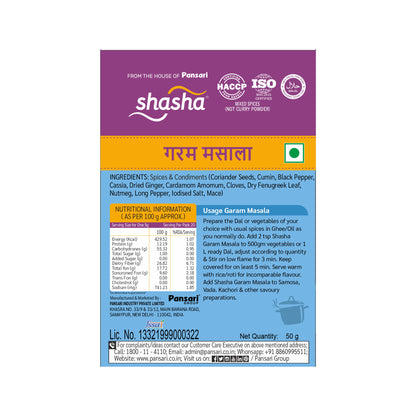 SHASHA GARAM MASALA 50g