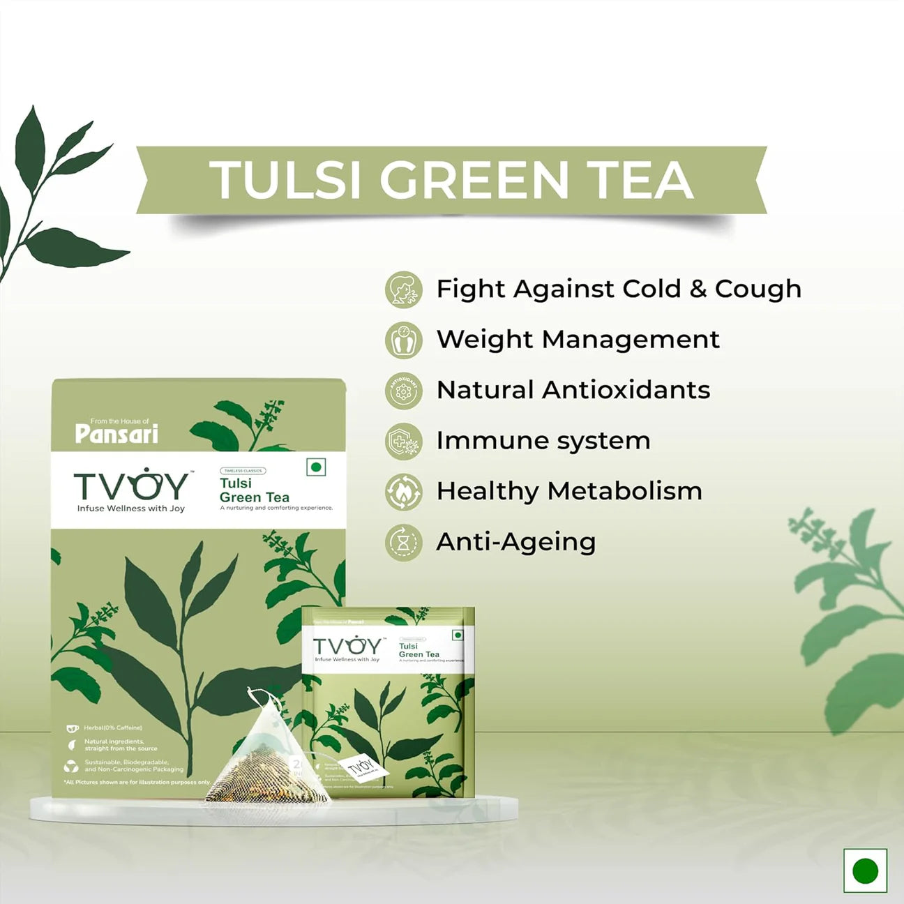 TVOY TULSI GREEN TEA (1.8G X 20)x12