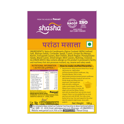 SHASHA PARANTHA MASALA 100g